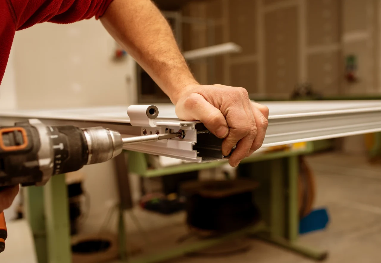 mannchen-mit-rotem-hemd-das-mit-industriewerkzeugen-ein-fenster-macht